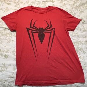 Marvel Red Tee with Black Spider Design